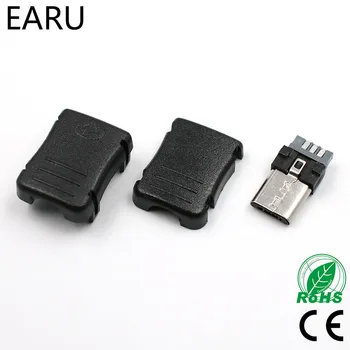 10 бр. Micro USB с 5 Pin T Портове и Съединители Съединители Съединител с Пластмасов Капак за DIY Дропшиппинг Адаптер PCB SDA Кабел за Предаване на Данни на Линия