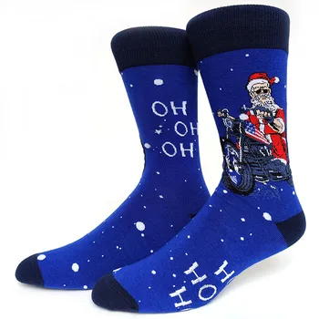 2023 Коледни Чорапи Дърво Сняг Лосове Памук PEONFLY Зимни Щастливи Коледни Чорапи Подарък Мъже Забавен Нова Година Дядо Коледа