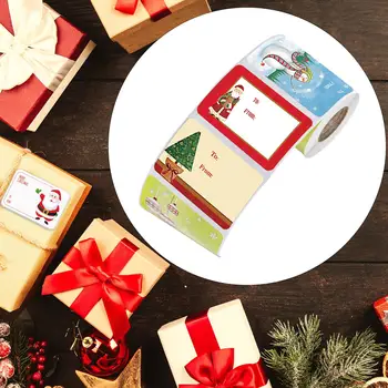 250 Броя Коледни Етикети Плик Уплътняване на Хартиени Етикети Подарък Кутия Етикет за Празника на Бижута Ръчна изработка Канцеларски материали