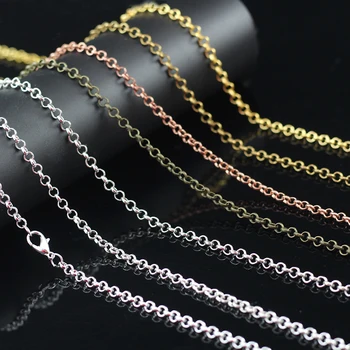 4ШТ 3 мм 80 см O-кабел огърлица верига закопчалки за бижута от злато, Сребро Цвят на Кабелната Верига Колие направи си Сам Бижута