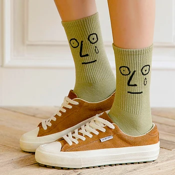 5 двойки/кор., Корейски нови постъпления, трендови дамски чорапи в стил харадзюку ярки цветове, Смешни ежедневни Чорапи, дамски кавайные чорапи, ученически чорапи за момичета