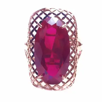 585 лилава злато 14К розово злато класически, овални, ruby пръстени за жени квадратни кухи занаяти преувеличени луксозни булчински бижута