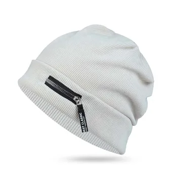Beanies For Women Men Autumn Winter Cotton Skullies Hat With Zipper Unisex Hip hop Beany шапка за мъже Homme Gorro капачка на Капака