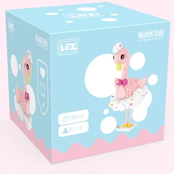 LOZ Блокове Карикатура на Животните Фламинго Птица Тухли Лъв, Мечка Модел за Момичета Подаръци, Кукли, Детски Играчки Детски Коледен Подарък 9250