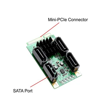 Mini PCI-E 4 SATA порта SATA III 6G Mini PCI Express Marvel 88SE9215 Карта контролер SATA3.0 Mini PCI Express SSD Карта адаптер