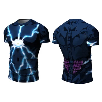One Punch Man С 3D Принтом, Бързосъхнеща Мъжка Тениска за Бягане, Върхове за Фитнес, Мъжки Компресия Ризи за Бодибилдинг, Тениска За Отслабване