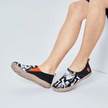 UIN/ Модни мъжки обувки в стил Арт, Ежедневни Парусиновые маратонки, обувки за пътуване, мъжки обувки, без закопчалка с художествени рисунки