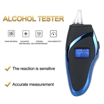 Дигитален Тестер за Алкохол LCD Ръчен Детектор Тестер за Алкохол В Дъха Дрегер Анализатор С Талрепом Тест За Алкохол Автомобилни Аксесоари