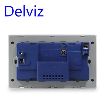 Изход Delviz Crystal glass Type-C, Стенни USB портове 5, жак за управление на ключа, Бързо зареждане на 18 W 3 А, Универсална двойна розетка