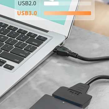 Кабел SATA към USB 3.0 Type-C със скорост до 6 Gbit/s за 2,5-инчов Външен твърд диск HDD и SSD Твърд диск SATA 3 22-пинов адаптер за пренос на данни