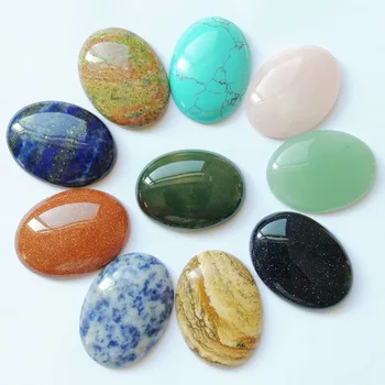Мода Разнообразни 30*40 мм Натурален Овалния камък мъниста окачване Смесени КАБОШОН за бижута 10 бр./лот