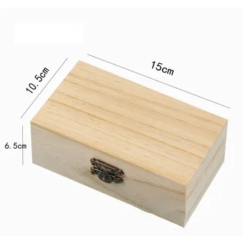 Обикновено Дървена Дървена Квадратна Навесная Кутия За Съхранение Подарък Кутия От Масивна Дървесина Домашна Кутия За Съхранение Практичен САМ Органайзер Калъф