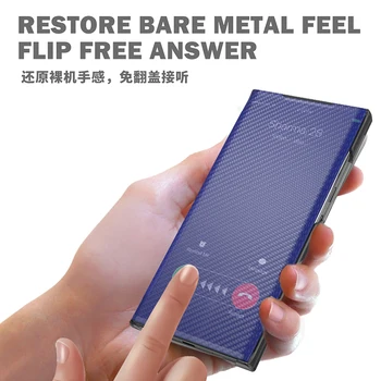 От въглеродни влакна Флип калъф За Xiaomi POCO X3 NFC M3 Redmi Note 10 Pro 10s 9s Redmi Note 9 9T Mi 10T Pro устойчив на удари Калъф от Изкуствена Кожа и Влакна