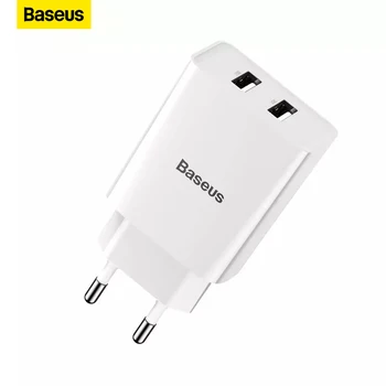 Преносимо Зарядно Baseus с две USB-устройства и 5 В 2.1 A, За iPhone, X 8 7 6 Зарядно устройство EU Plug-Бързо Монтиране на Зарядно Устройство за Samsung S8 Note 8 Xiaomi Mi 8