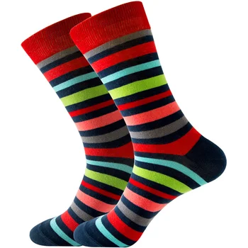 Чорапи 2022 г., Мъжки Чорапи на най-новия дизайн на Чорапи със Средна дължина, Есенни Чорапи, Качествени Бизнес Чорапи С Геометричната Решетка, Шарените Мъжки Чорапи Памук