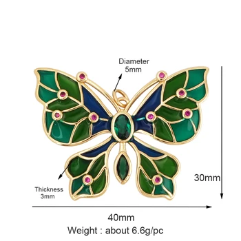 Эмалевая Пеперуда-Водно Конче Jumbo Фокусная Окачване, Истински Златен Цвят, За Да Проверите За Производство На Бижута