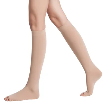 1 чифт Медицински Компрессионных Чорапи с отворени пръсти на височина до коляното 20-30 мм hg. супена