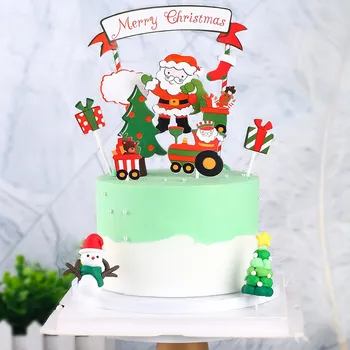 2022 Весел Коледен Торта Topper Торти За Рожден Ден Дядо Коледа Cupcake Topper Весел Коледен Декор Коледен Подарък Натал Ноел 2022