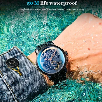 AILANG дизайнерски часовници с кухи маховиком, модерни стилни автоматично мъжки часовници, водоустойчиви часовници за гмуркане от неръждаема стомана, sss gear 2019