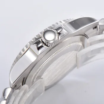 Corgeut Автоматично Мъжки часовник GMT Юбилейна Гривна Въртящ се Bezel Керамични поставяне Сапфирен кристал 3 часа корона 40 мм