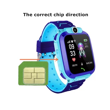 Q12 Детски Подарък Часовник е Водоустойчив Детски Смарт Часовник с Звено СИМ-карта, Който Следи Местоположението на SOS за Huawei, Xiaomi iPhone