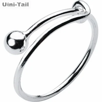 Uini-Tail горещо предложение, тибетское сребро 925 проба, сладки заключване, кръгли топчета, а просто персонално откритие, регулируема модно темпераментное пръстен JK167