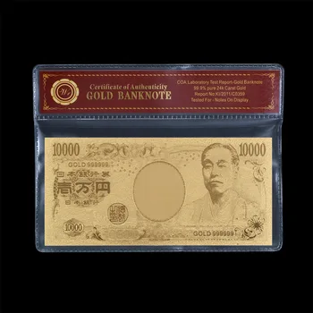WR Фалшиви Пари Позлатен Банкноти Япония 10000 Йени с Рамка от PVC Coa Prop Пари Реалистични Азиатски Банкноти Директен Доставка