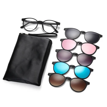 YIMARUILI Модни Поляризирани Слънчеви Очила през Цялата Ретро Магнитен Клип За Шофиране Оптични Очила По Рецепта на Рамки За Мъже И Жени 12-120