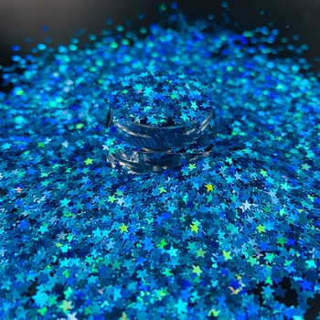 В ултра-тънък от 3 мм Звездни Искри Лазерни Блестящи 3D Блясък за Нокти Блестка Eo-PET Friendly Свободни Пайети за Декорация на Нокти 10 г