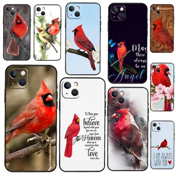 Калъф за телефон Cardinal Red Bird за iPhone 14 Pro 13 Pro Max 13 Mini 12 11 Pro Max X XS Max 6 6S 7 8 Plus SE2