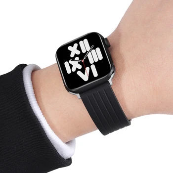 Силиконов Ремък за Часа на Apple watch 44 мм 40 мм 45 мм и Каишка от Каучук за iwatch series 6 5 4 SE 3 38 мм 42 мм Спортен гривна Гривна