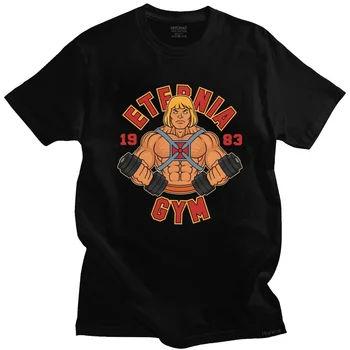 Тениска Eternia Gym V2, мъжки t-shirt He-Man и The Masters Of The Universe, памучен тениска с къси Ръкави и шарките на аниме, Приталенная облекло